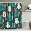 Xmas Shower Curtain Waterproof Fabric Christmas Tree Cartoon Santa Claus Snowman Bunny Rabbit Cute Print Bathroom Decor
