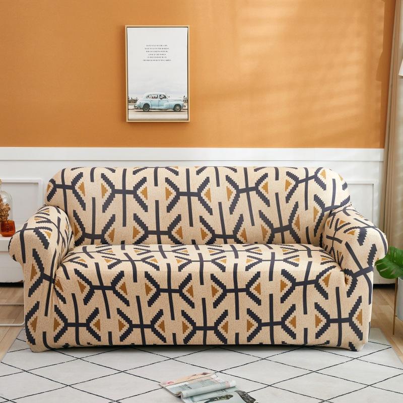 Drukowany Elastyczny Pokrowiec na Sofę Dzianinowy Pokrowiec Odporny na Zabrudzenia Pokrowiec All-Inclusive na Sofę