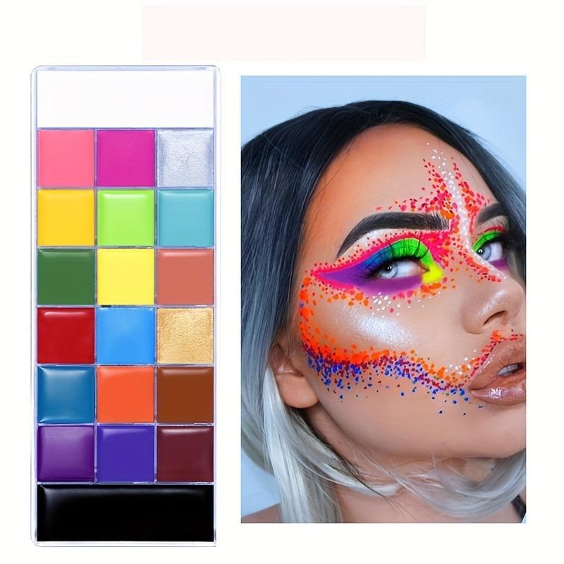 20 Color Professional Face & Body Paint Palette With 10 Brushes,Long Lasting,For Halloween SFX Special Effects & Cosplay Makeup
