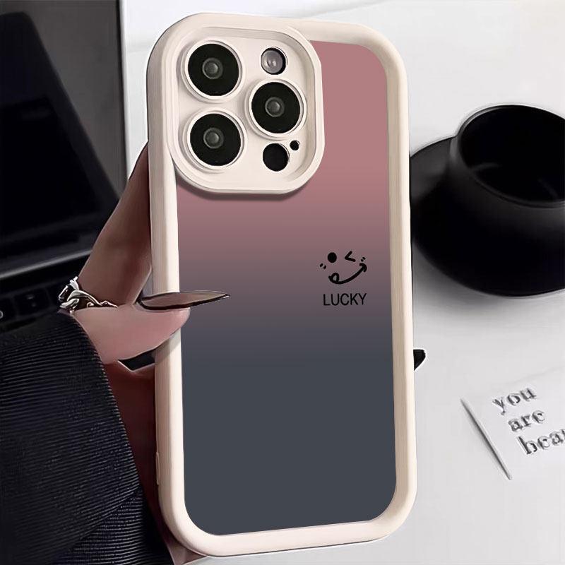 Smiley face gradual change iPhone11Pro mobile phone case new Apple 11promax men's and women's simple fine hole anti-drop