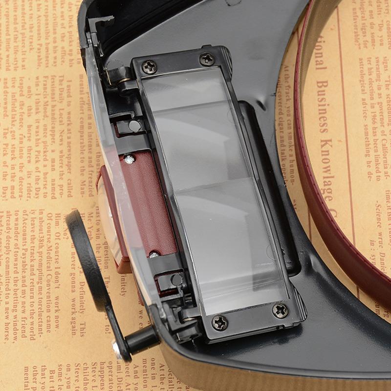 Head Mounted Led Light Reading Electronic Repair Magnifying Glass Abs Resin Acrylic Lens