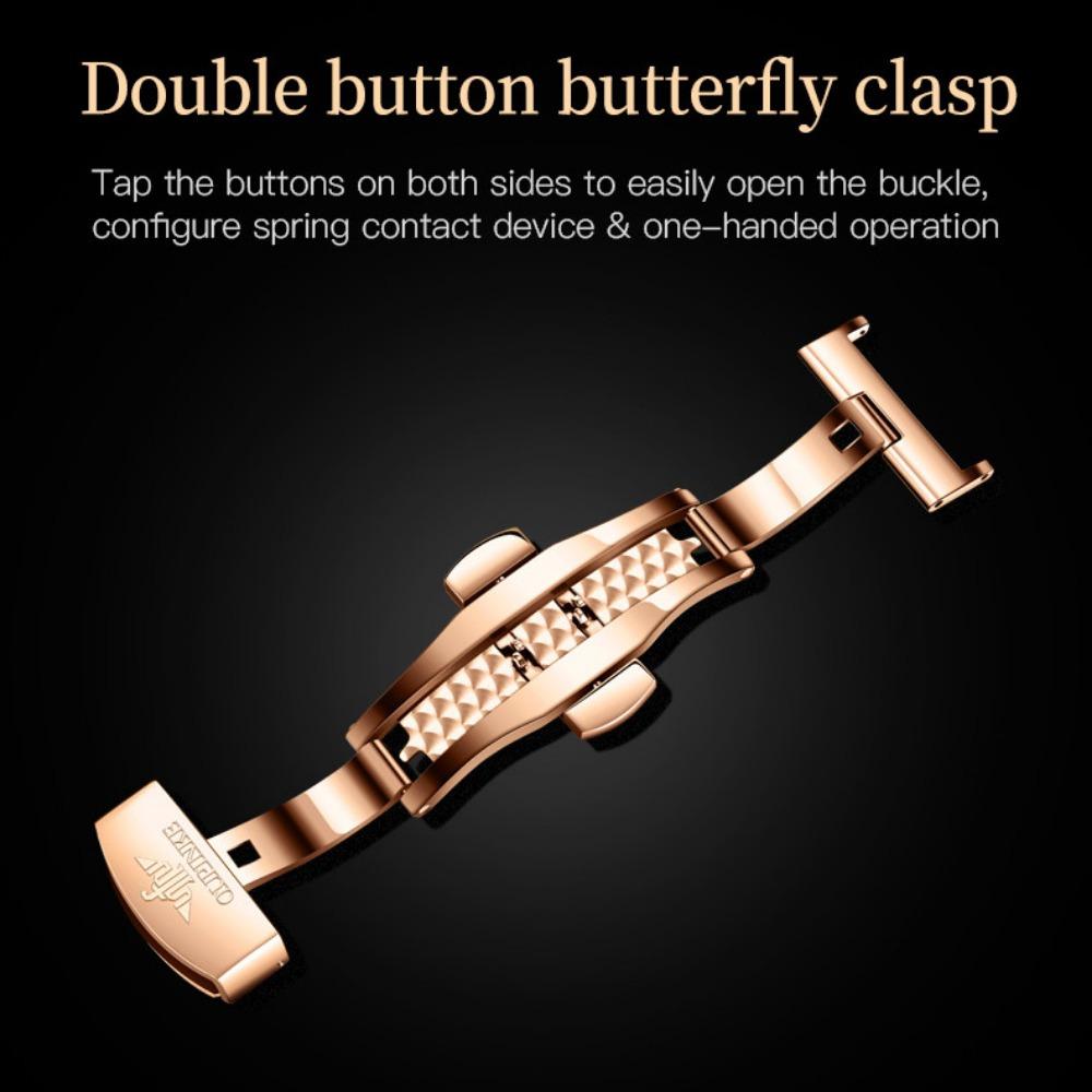 OUPINKE Men's Watch Starry Sky Fully Automatic Mechanical Watch Waterproof Leather Strap High-end Watch