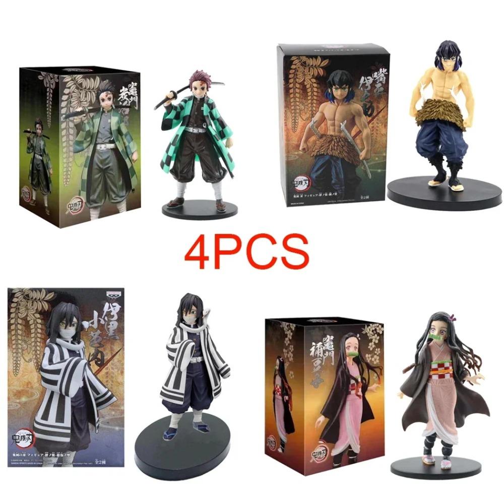 Anime Demon Slayer Figure Kamado Tanjirou Nezuko Action Figures PVC Model Toys Zenitsu Figurine Inosuke Kimetsu No Yaiba Figura