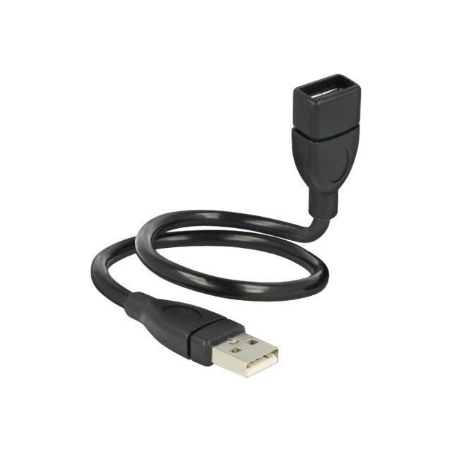 Rallonge de câble USB - DeLOCK - 35CM USB 2.0 - Noir - Souple - 35 cm