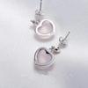 925 Sterling Silver Opal Heart Stud Earrings For Women Grils Wedding Gift Female Accesorios Pendientes Mujer Moda