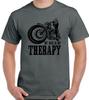 26 Biker T-Shirt Mens Funny Motorbike Motorcycle Cafe Racer My Bike Is My Therapy Unisex T-Shirt