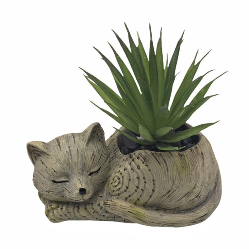 Decorative Succulent Pots Adorable Animal Themed Resin Planter for Indoor Bonsais and Cactus Balcony Air Plant Holder
