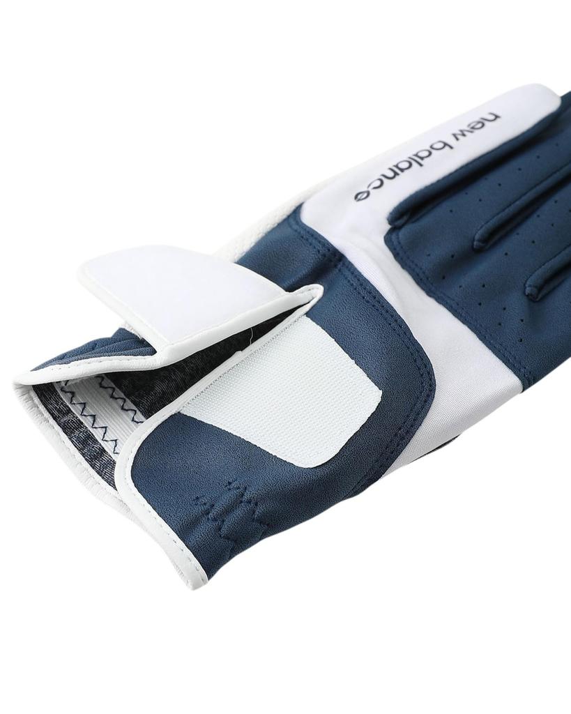 Golf Glove Leather Single Unisex M [New Balance] (Synthetic Fabric, Hand) / / 012-6985001 120_Navy (21-22cm)
