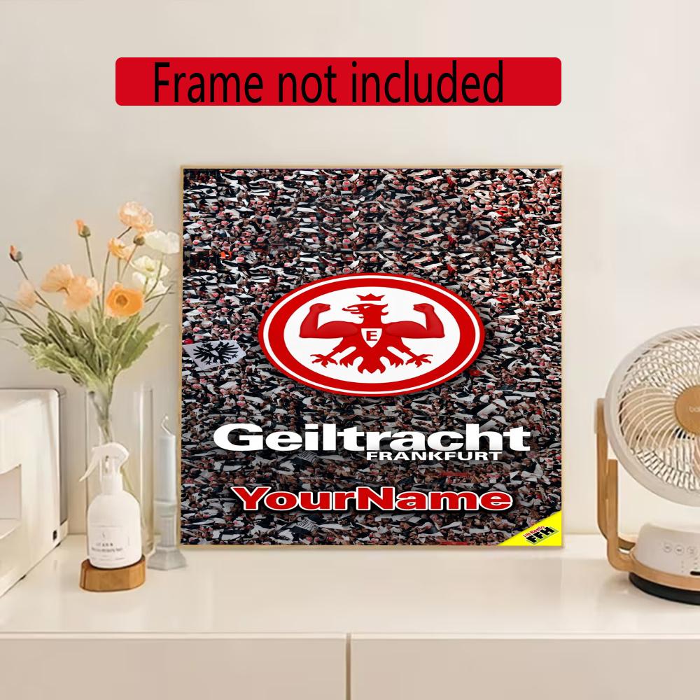 Eintracht Frankfurt Customize Your Name Diamond Painting Round Diamond Rhinestones Mosaic Diamond Embroidery Wall Paintings Rhinestones Gift Frameless