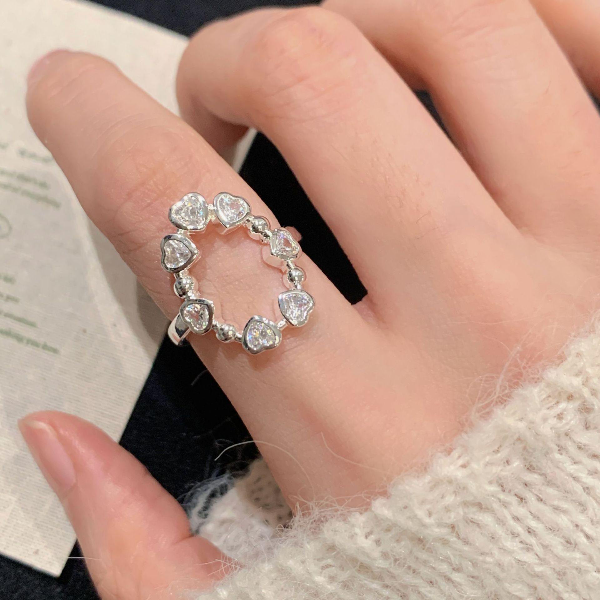 Women s Trendy Sparkling Star Ring: Fashionable, Luxurious, Versatile, Adjustable Open Ring for Index Finger. Adjustable Open