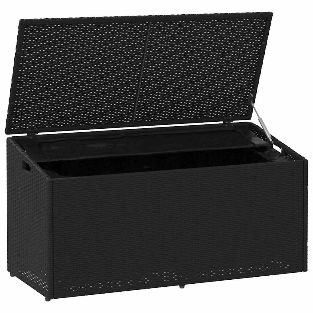 Garden Storage Box Black 110 X 50 X 58 Cm Poly Rattan