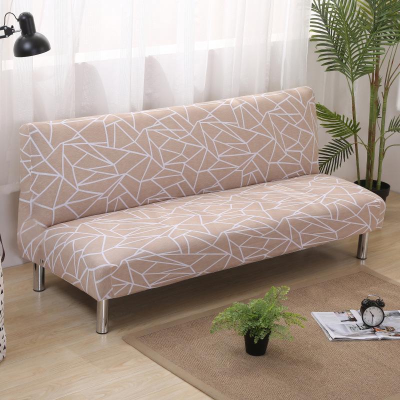Elastic Non-Slip Printed Sofa Bed Cover Without Armrests