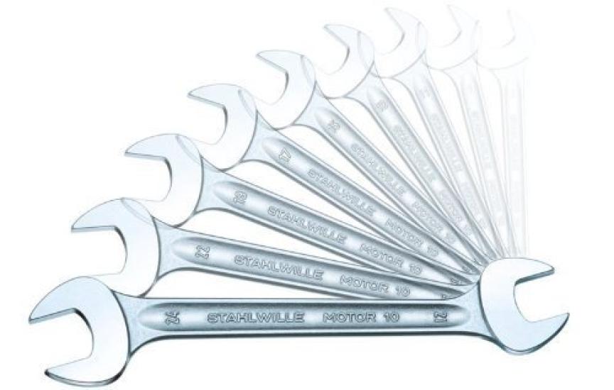 Stahlwille wrench set with tool 8-piece double-ended bag, 10/8 [Used]