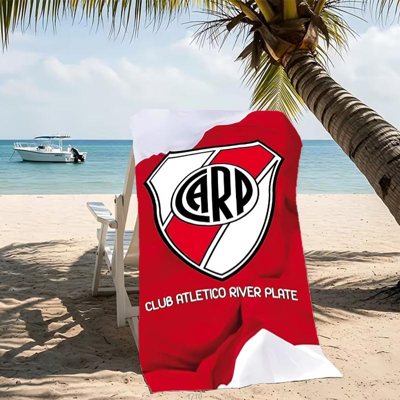 Beach Towel with Club Atlético River Plate Pattern - soft,absorbent,machine washable Lightweight&Modern,swimming,Travel Essentials