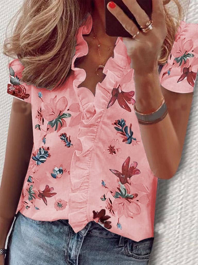 Women's Ruffle Neck Long Sleeve Blouse Loose Fit Elegant Commuter Shirt With Lantern Sleeve Tencel Blend Fabric For Daily Office Wear