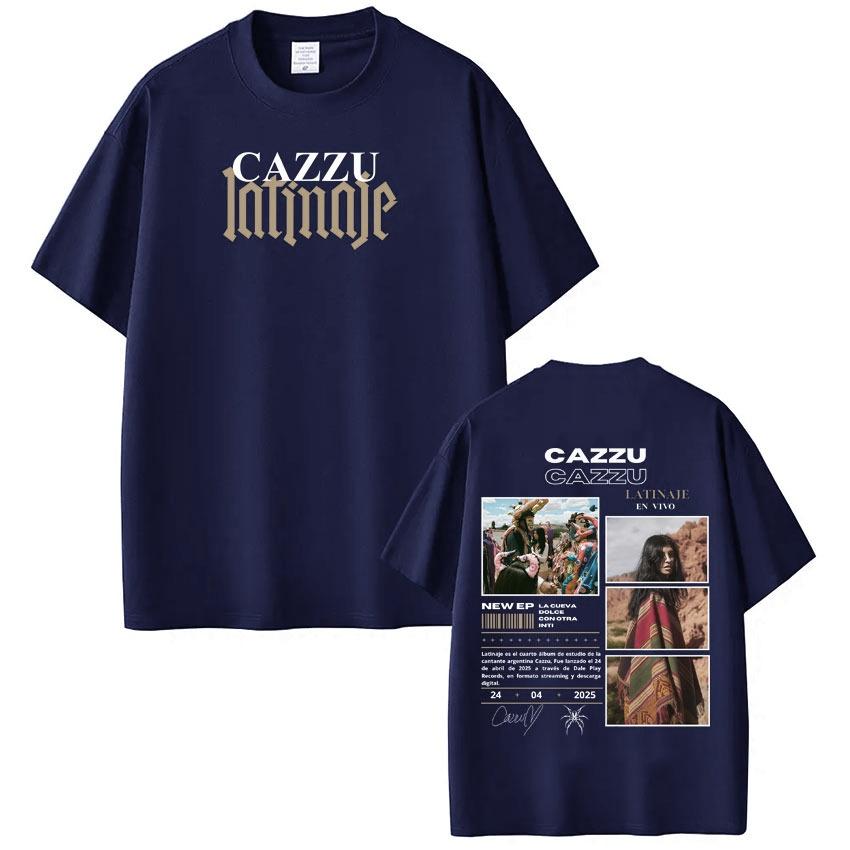 

Singer Cazzu Latinaje Album Retro Print T Shirt Unisex Women Fashion Tshirt Shortsleeved Cotton Harajuku Casual Tshirts Fan Gift S