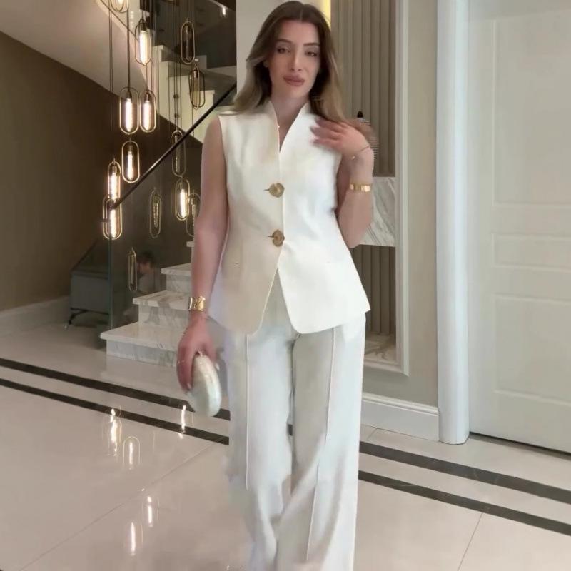 2025 Women's Sleeveless Casual Fashion Suit for Summer