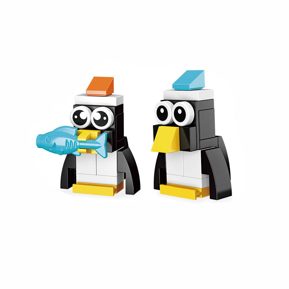 Creative Zoo Building Blocks Animal Model Set – Rhinoceros Goose Milch Cow Children's Assembled Toys, Fun Animal Ornaments
