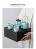 Portable Ceramic Kung Fu Tea Set: Teapot with Handle and Four Cups for Travel and Business Gifting