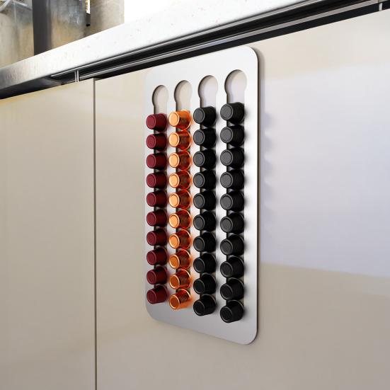 Koffiecapsule Opbergrek Grote Capaciteit Meerlaags Ontwerp Sterke Draagkracht Gemakkelijk Schoon te Maken Koffiepads Houder Wandmontage Organizer