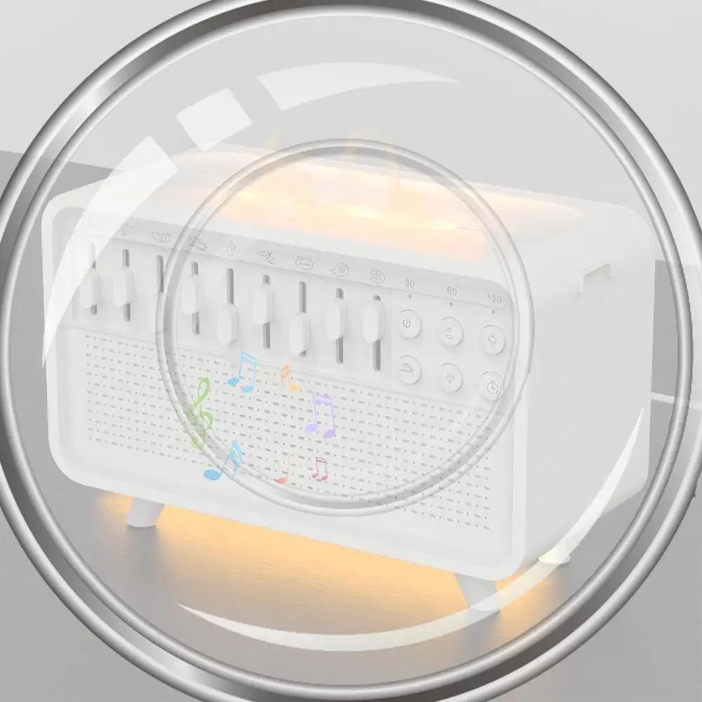 LED-ljudmaskin för vitt brus, utan vatten, automatisk avstängning, sömnljud, luftfuktare för eteriska oljor för sovrum, vardagsrum, nattduksbordslampor