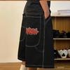 Koreli Kadın Şortları Vintage Bol Kot Sokak Giyimi Jorts Harajuku Gotik Oversize Denim Pantolon Nakış Yaz