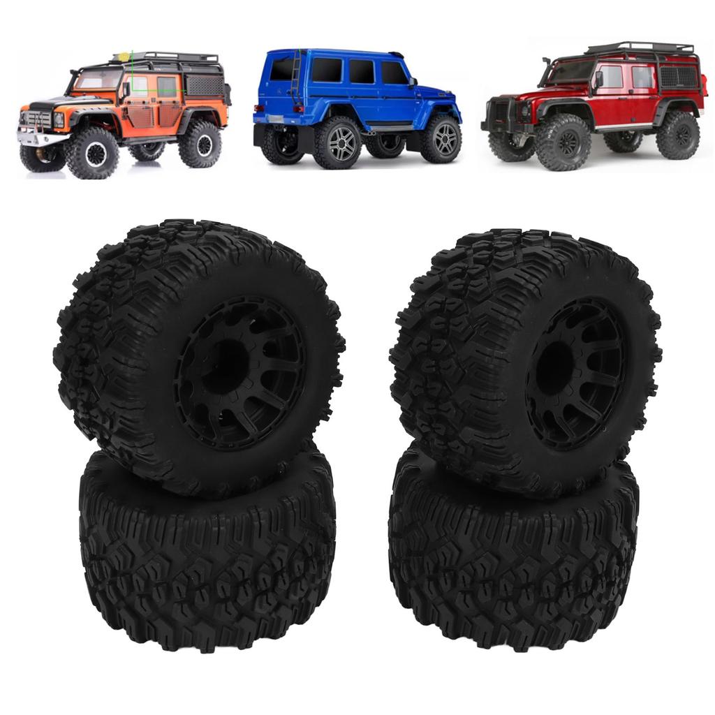 4pcs RC Monster Truck Tires Black Rubber Plastic 12mm Hex RC Accessories for Redcat for HPI for HSP for 1/10