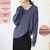 Loose V-neck Long Sleeve Women's Sun Protection T-shirt - Plus Size Summer Riding Top, Korean Style