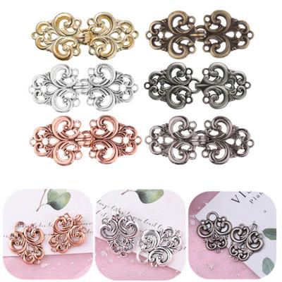 5 Paar Swirl Flower Cape- oder Umhang-Verschlüsse zum Aufnähen, Haken und Ösen, Cardigan-Clip