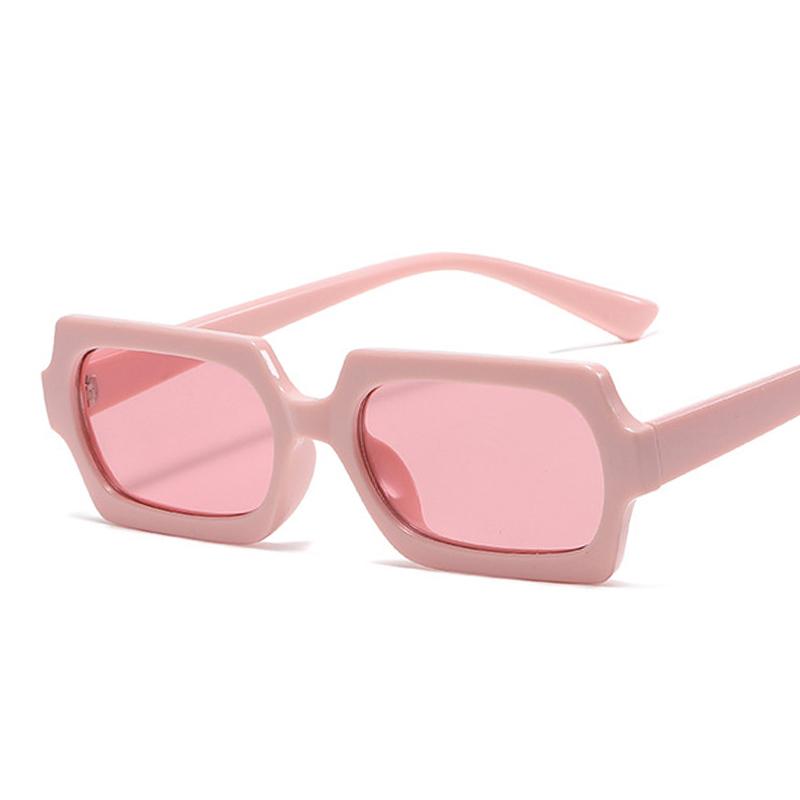 Vintage Ladies Square Sunglasses Woman Small Frame Shades Sun Glasses Candy Colors Fashion Polygon  Femme