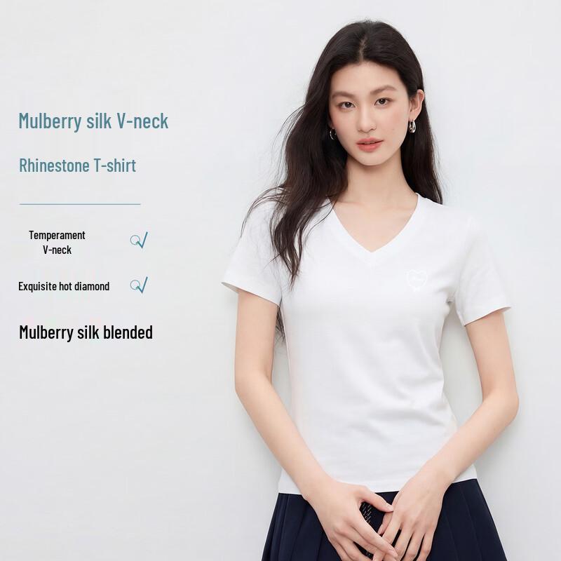 FivePlus Women s V-Neck Relaxed Fit Short Sleeve Top M