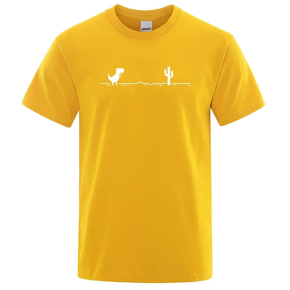 

Мужские футболки с принтом динозавра кактуса забавные топы летние хлопковые футболки для мужчин повседневные футболки с круглым вырезом уличная одежда базовая футболка XXXXXL золотой