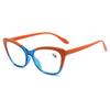 Elegant Cat Eye Reading Glasses for Women Chic Color Block Frame Clear Lens Fashionable Computer Screen Presbyopia 0 To 4.0