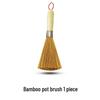 Bamboo Long Handle Pot Brush - Non-Stick Oil Stain Remover for Kitchen Cleaning