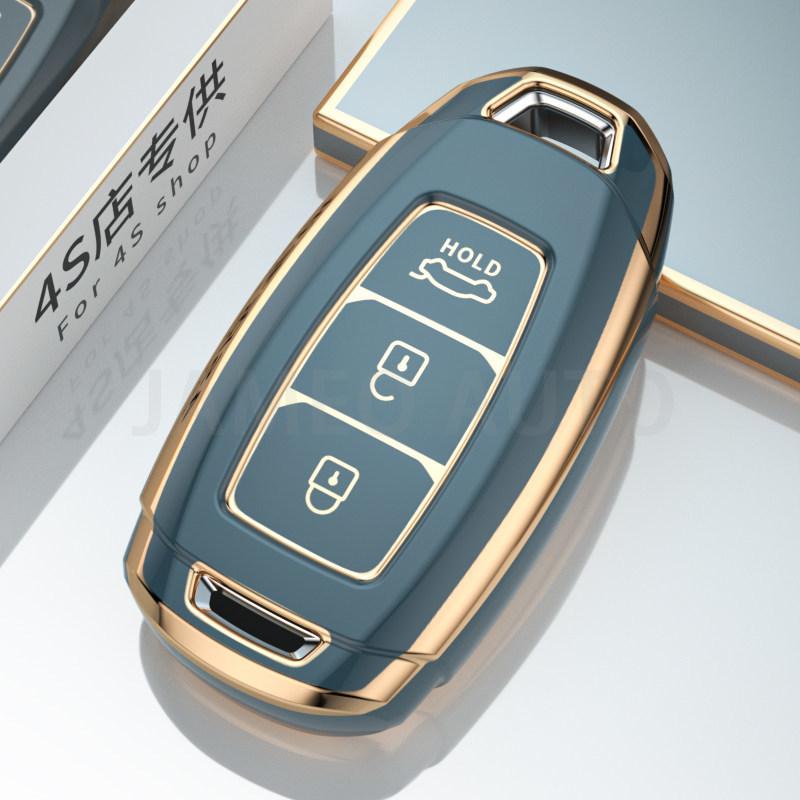 3 Buttons Tpu Car Key Case For Hyundai Palisade Grandeur Azera Elantra Gt Kona Tpu Remote Key Fob Protector Cover Accessories
