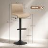 Bar Stools Set of 2, PU Leather Barstools with Backrest and Footrest for Kitchen, Counter, Breakfast Bar, Light Brown
