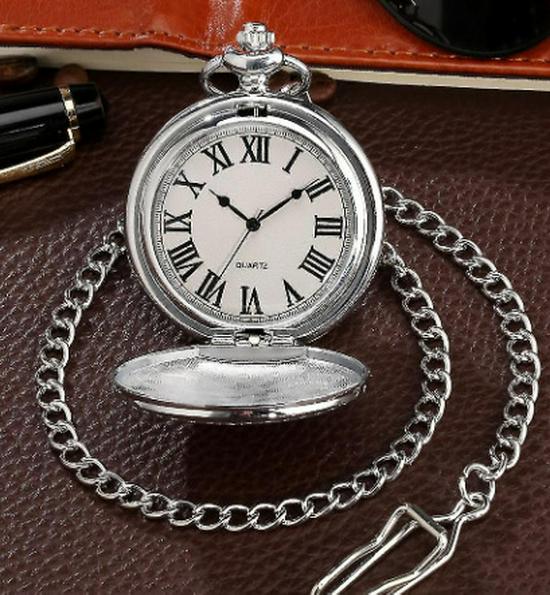 Taschenuhr im antiken Stil aus Wolframstahl mit arabischen Ziffern, poliertes Klappdesign, erhältlich in 4 Farben