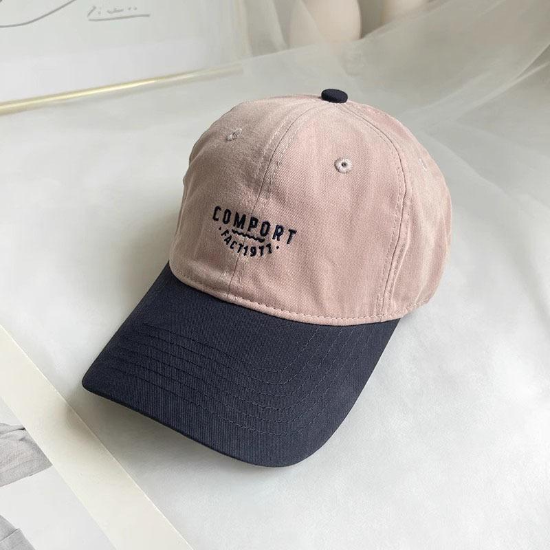 Women Embroidery Letters Baseball Cap Japanese Korean Patchwork Cotton Peaked Caps Female Girl Outdoor Sports Sunshade Hat