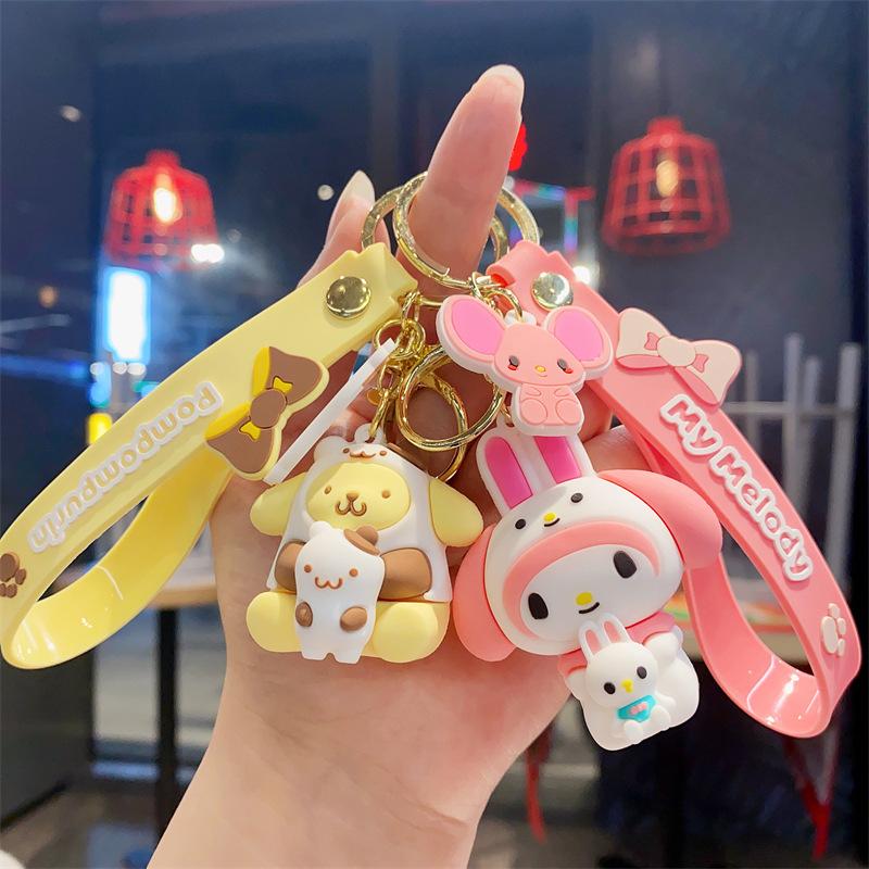 Cartoon Cute Girl Heart Pet Keychain Couple Bag Pendant Car Key Chain