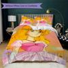 Lady Lovely Locks Pattern Bedding uilt Set uilt Cover Pillowcase Home Decoration Birthday Gift (1 * duvet cover + 2 * pillowcase without core)64