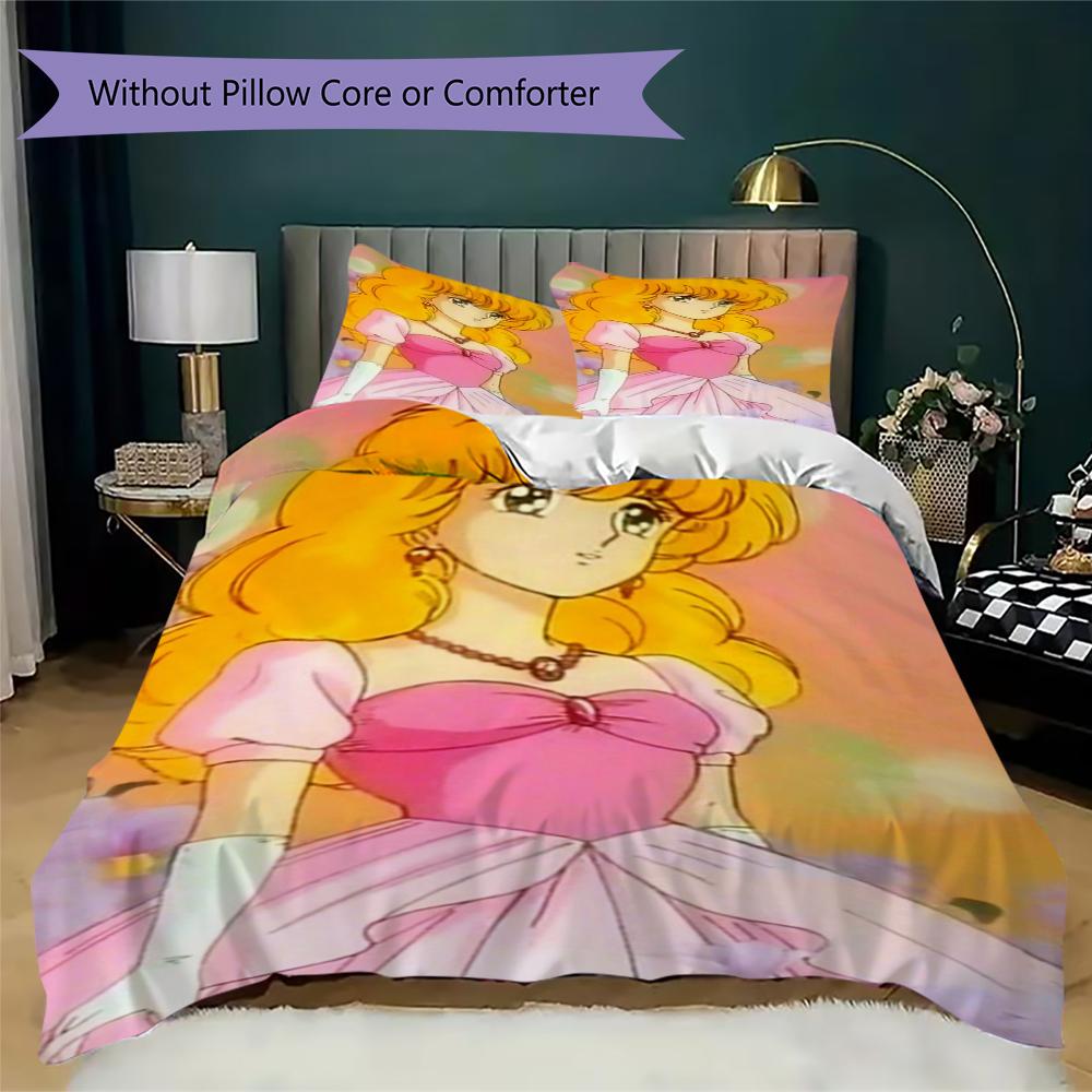 Lady Lovely Locks Pattern Bedding uilt Set uilt Cover Pillowcase Home Decoration Birthday Gift (1 * duvet cover + 2 * pillowcase without core)64