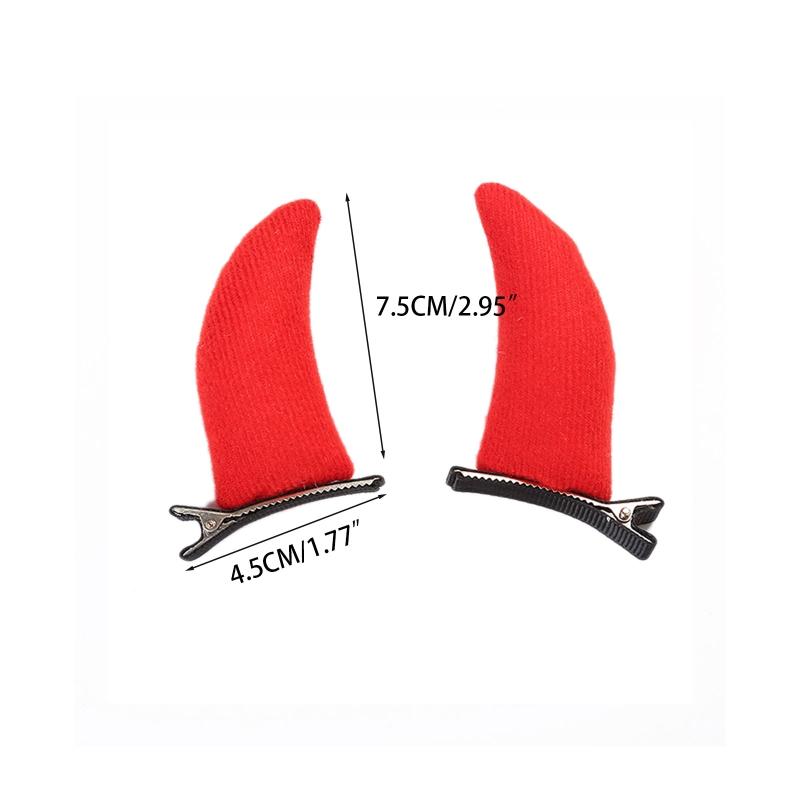 Hübsche Haarspangen für Mädchen Halloween Fotoshooting Rutschfest Sterische Haarspangen Cartoon Teufel Ochsenhorn Form Haarnadel