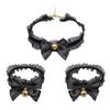 Lace Bell Choker Neck Collar with Wristband, Cute Cat Ear Maid Style Clavicle Chain Fashion Accessories
