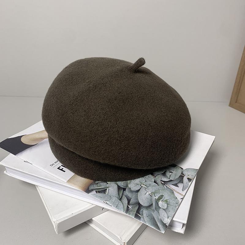 Britische Wolle Filz Koreanische Perlen Retro Baskenmütze für Damen - Herbst/Winter Society-Maler Trend