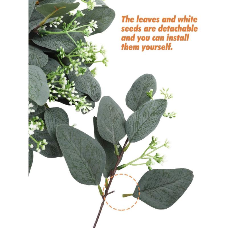 1 Stück Künstliche Eukalyptusblätter Stiele Bulk Gefälschter Silberdollar Eukalyptus Grünzeug Dekoration Faux Eukalyptus Pflanzenzweige