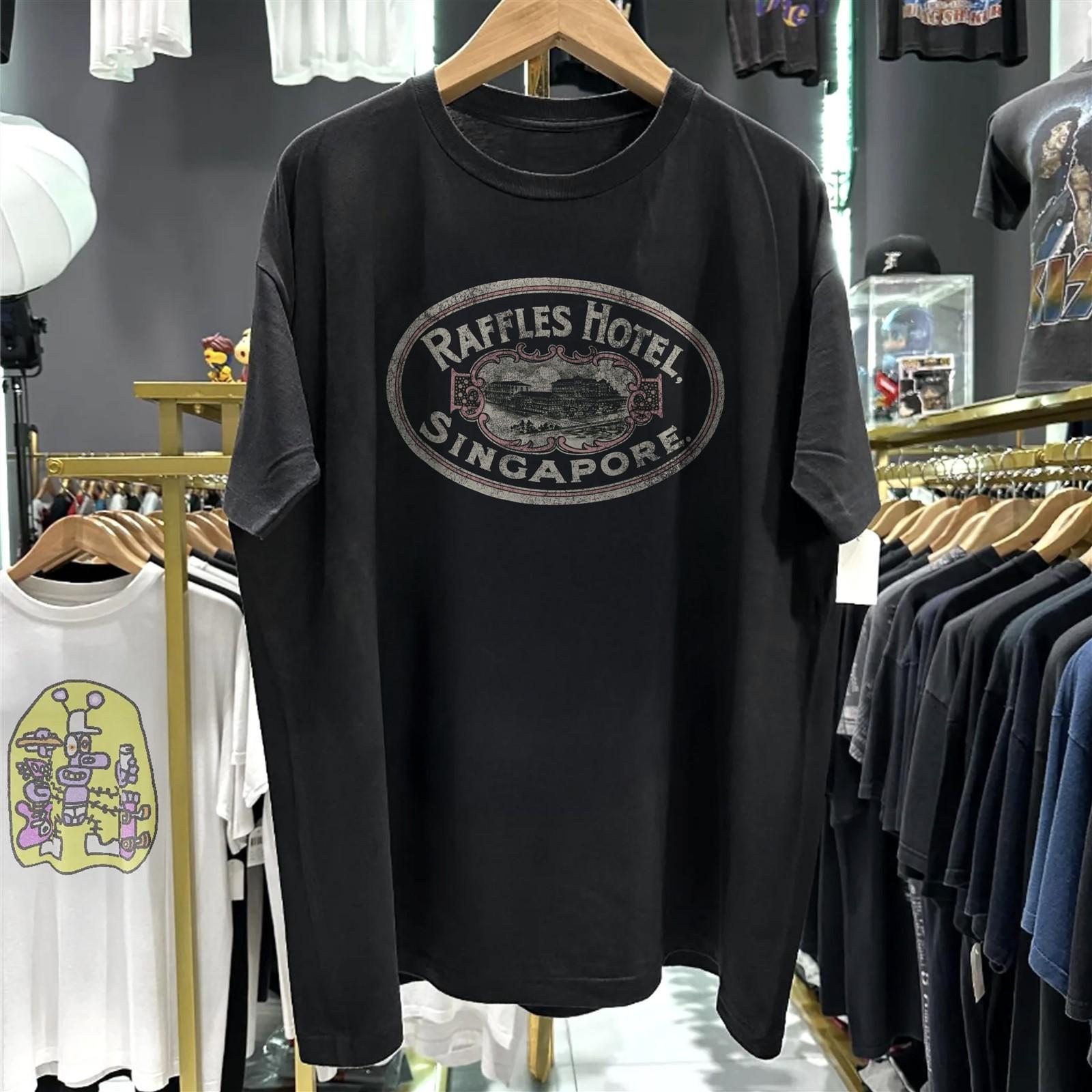 Raffles Hotel Singapore Aged Black T-Shirt M L