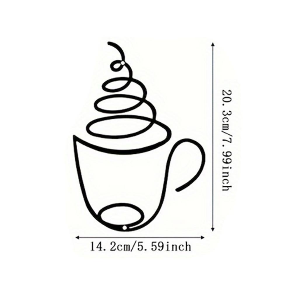 Wall Mounted Wall Hanging Decoration Coffee Cup Wall Iron Art  Home Interior