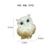 YUYAKESHI Owl Figurine, Mascot, Cute Mini Owl, Entryway, Handmade Natural Stone Resin Owl, Decorative Accessory, Tabletop Decor, Random Eye Color