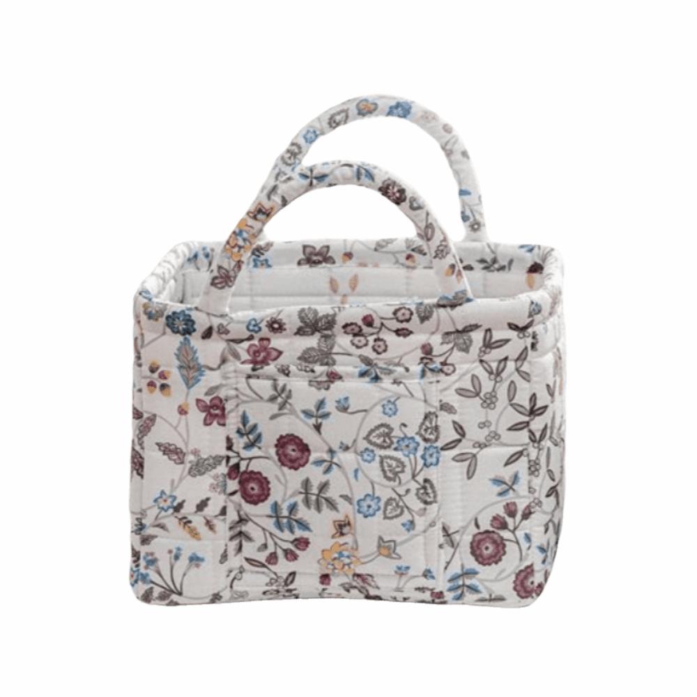 Floral Print Laundry Organizer with Side Pocket Miscellaneous Storage Basket  Shopping
