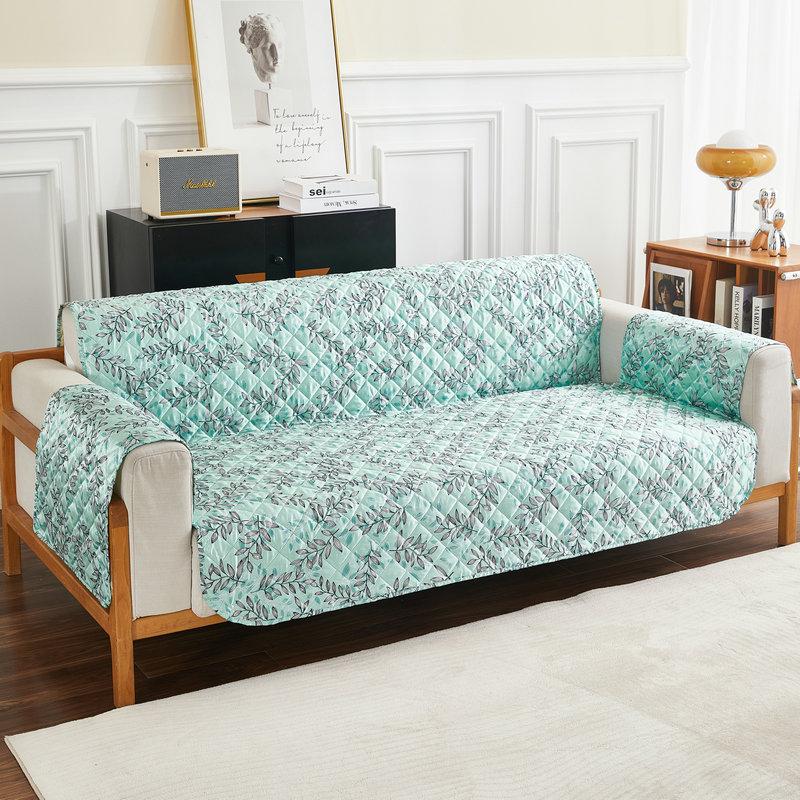 

Чехол для дивана в клетку, цветочный лоскутный протектор для мебели с фестончатым краем, устойчивый к пятнам, напечатанный на ткани, коллекция Maribel 167*190CM